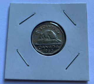 1953 5 Cent Canadian Coin NSF / Near Rare Coin 2