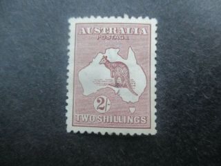 Kangaroo Stamps: 2/ - Maroon 3rd Watermark - Rare (d149)