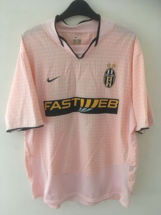 Rare Juventus Pink Away Football Shirt 2003/04 Trezeguet 17 Nike Soccer Calcio