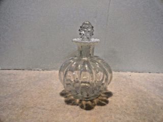 Rare Vintage Fenton French Opalescent Rib Optic Perfume Bottle W/stopper