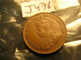 Canada 1927 Keydate Rare Small Cent Penny Idj476.