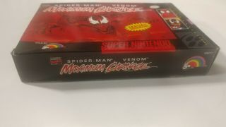 Spider - Man and Venom: Maximum Carnage (SNES) Red Cart w Box Rare 7