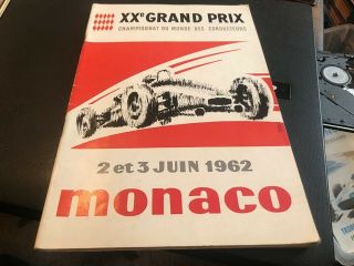 Monaco - - - Formula One Grand Prix 1962 - - - Programme - - 2/3 June 1962 - - Rare