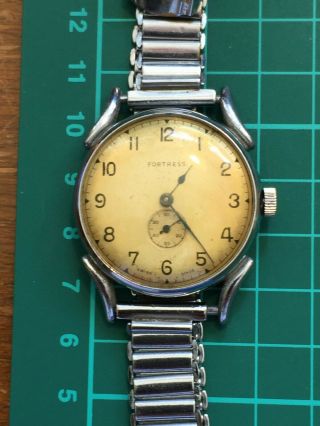 Very Rare Fortress Vintage Mens Watch With Issues.  30s/40s.