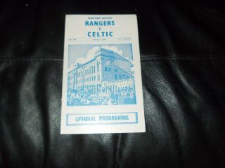 Rangers V Celtic 3rd Jan 1967,  Scottish League Div 1,  " Rare Postponed Programme "