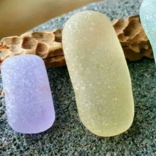 Sea Glass/beach Glass - Rare Yellow,  Lavender Purple,  Aqua Green
