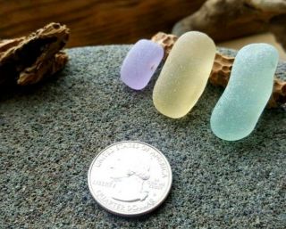 Sea Glass/Beach Glass - Rare Yellow,  Lavender Purple,  Aqua Green 4
