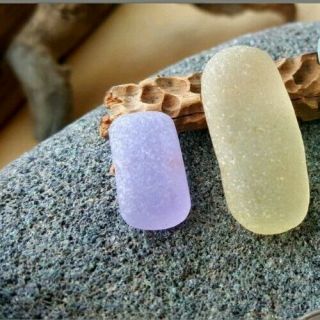 Sea Glass/Beach Glass - Rare Yellow,  Lavender Purple,  Aqua Green 5