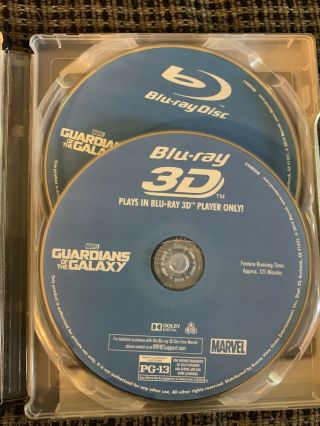 Guardians of the Galaxy 3D/2D Blu - ray Steelbook (Best Buy Exclusive) Marvel Rare 3