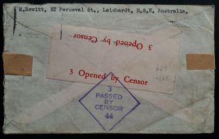 Rare 1943 - Australia Red Cross Prisoner of War Censor Cover from Stalag V111A 2