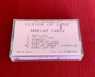 Mariah Carey " Vision Of Live " Ultra - Rare 1992 Japanese Advance Promo Cassette