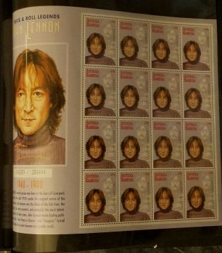 John Lennon Stamp book 5 Sheets 1995 Rare Collectible Limited Edition 2