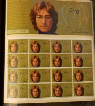 John Lennon Stamp book 5 Sheets 1995 Rare Collectible Limited Edition 3