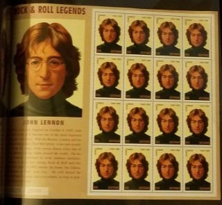 John Lennon Stamp book 5 Sheets 1995 Rare Collectible Limited Edition 4
