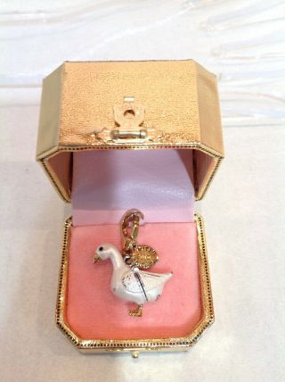 Juicy Couture White Goose Charm Ltd Ed Rare Golden Egg Gold