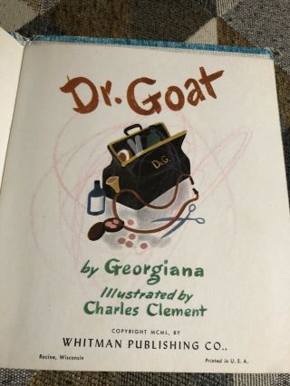 RARE:Vintage 1950 DR.  GOAT Georgiana / Charles Clement Whitman Top Top Tales 6