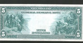 Gorgeous Rare Type A Richmond 1914 $5 Federal Reserve Note