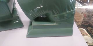 Rare Turquoise Abingdon Pottery Art Deco 1948 Scottie Dog Bookends 3