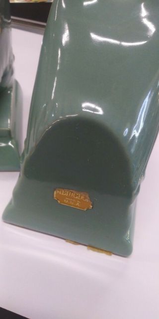 Rare Turquoise Abingdon Pottery Art Deco 1948 Scottie Dog Bookends 6