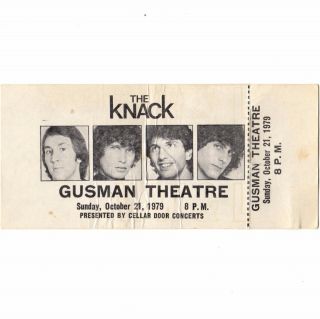 The Knack & The Fools Concert Ticket Stub Miami Florida 10/21/79 My Sharona Rare
