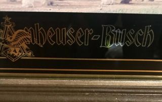 Rare Vtg Budweiser Anhauser Busch Clydesdale Horses Framed Picture Print 3