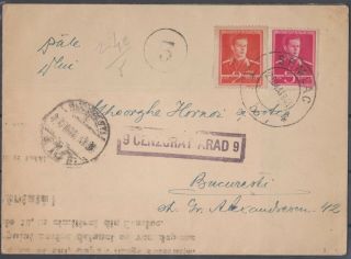 Romania Wwii 1943 King Michael Letter Censor Rare