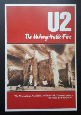 U2 / Unforgettable Fire 1991 Island Records Poster Rock Rare Promo