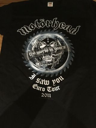 Motorhead Rare 2010 The World Is Yours Tour T Shirt Item (lemmy)