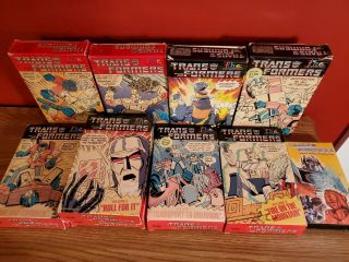 Vintage Transformers Tv Series G1,  Vhs Set Volume 1 - 8,  Very Rare