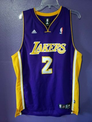 Rare Adidas Authentic Los Angeles Lakers Derek Fisher 2 Jersey Mens L Sewn Kobe
