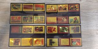 [rare] 24 Gold China Cultural Revolution Stamps