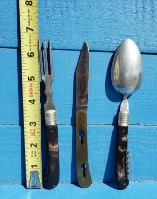RARE Vintage A W Wadsworth And Son Hobo Slide Apart 4 Tool Camp Knife Austria 2