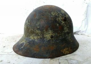 Czech Vz30 Experimental Helmet,  Spanish Civil War Reissue,  Camo Paint,  Rare
