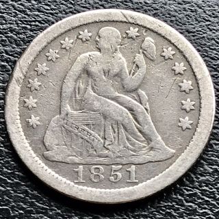 1851 O Seated Liberty Dime 10c Better Grade Rare Date Orleans 17869