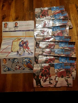 1971 - 72 Letraset Action Replay Hockey 9 Unopen Packs And 1 Opened Rare