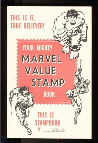 Mighty Marvel Value Stamp Book Partially Completed Rare 1974 Series A
