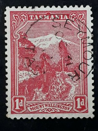 Rare 1912 Tasmania Australia 1d Red Pictorial Stamp - Seymour Postmark