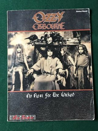 Ozzy Osbourne No Rest For The Wicked Song Book Guitar Lesson Rare 1988