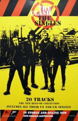 The Clash 2007 The Singles Promotional Poster Flawless Old Stock Rare