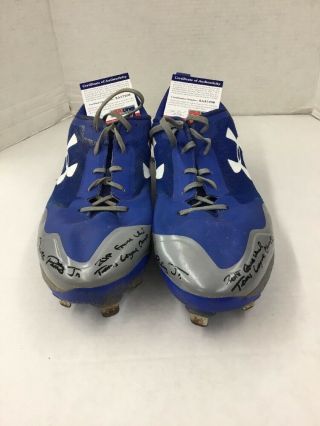 Dj Peters Dodgers Prospect Rare Full Name Signed Game Cleats Psa 7208 - 09