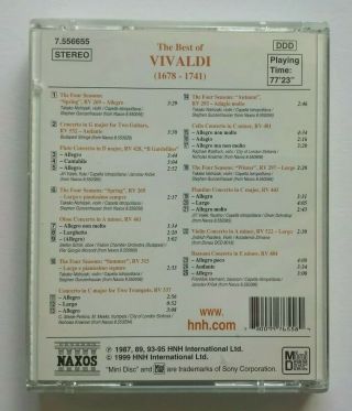 The Best of Vivaldi NAXOS Classical MiniDisc Album MD ft.  The Four Seasons Rare 3