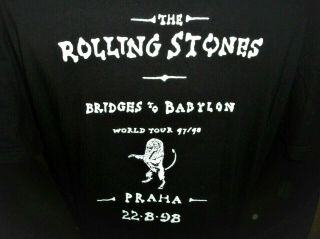 Rare Rolling Stones Bridges To Babylon Praha (prague) 22.  8.  98 T Shirt Xl Ex.