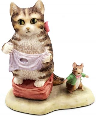 Rare Beatrix Potter Miss Moppet And The Mouse Figurine By Border Fine Arts Uk