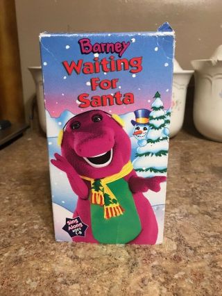 Barney Waiting For Santa Vhs Video Sing Along Song Rhyme Rare Movie