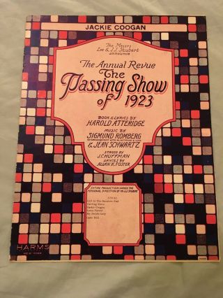 JACKIE COOGAN 1923 RARE movie star sheet music from stage show PASSING SHOW 1923 2