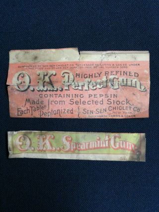 Rare Ok Pepsin Chewing Gum Curtis & Son / Sen Sen Chiclet / American Chicle Co