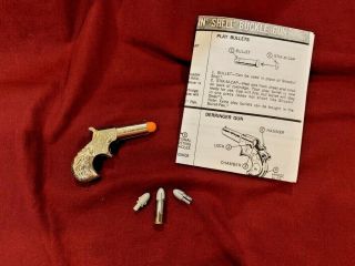 Mattel Buckle Gun,  " Shootin Shell " Rare Gold Derringer Cap Gun W/bullet: