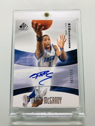 Tracy Mcgrady 2004 Sp Game Significance Auto On Card D 63/100 Rare