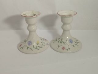 Very Rare Johnson Brothers England Summer Chintz 4 " Candle Stick Holders