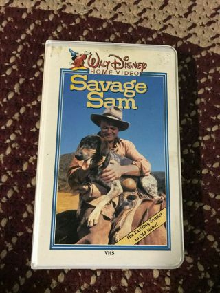 Walt Disneys Savage Sam Big Box Slip Rare Oop Vhs